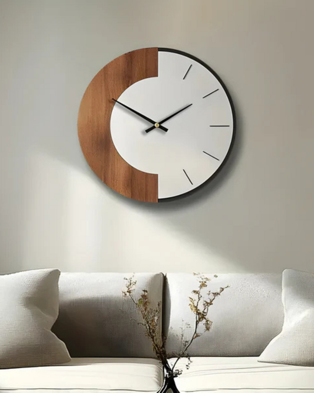 Duży Zegar Ścienny z Naturalnego Drewna 3