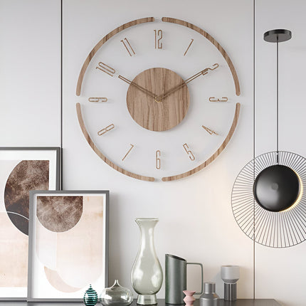 Duży, nowoczesny zegar ścienny z cichym mechanizmem – naturalny, drewniany design do stylowych wnętrz 9