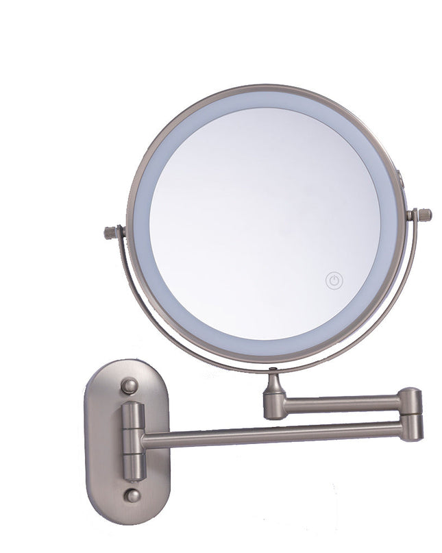 Dwustronne Lustro Ścienne z LED i Powiększeniem – Regulowane Ramię, Stylowy Dodatek do Łazienki 0