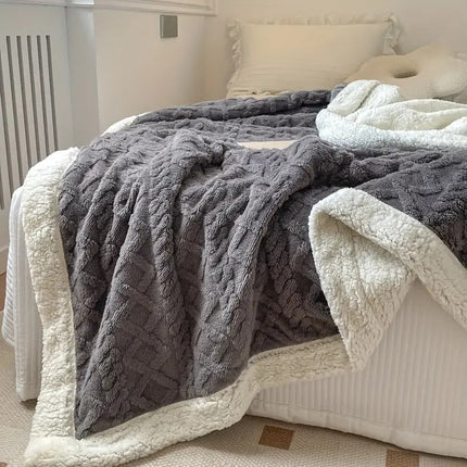Dwustronny koc Sherpa z miękkiego polaru o wymiarach 150x200cm, idealny na każdą 2