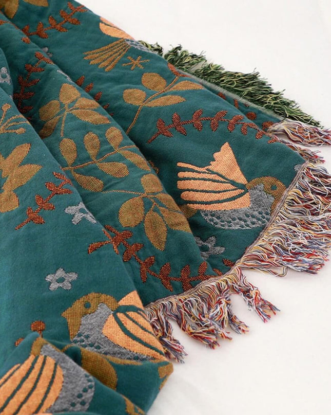 Dwustronny skandynawski kocyk dla ptaków – wysokiej jakości bawełniana tkanina z dwoma wyjątkowymi wzorami – wszechstronne zastosowanie 3