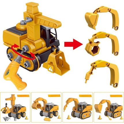 Edukacyjny zestaw do zabawy z pojazdami budowlanymi i śrubokrętem – interaktywna zabawka dla dzieci 1