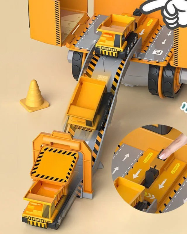 Edukacyjny zestaw do zabawy z pojazdami budowlanymi i śrubokrętem – interaktywna zabawka dla dzieci 2