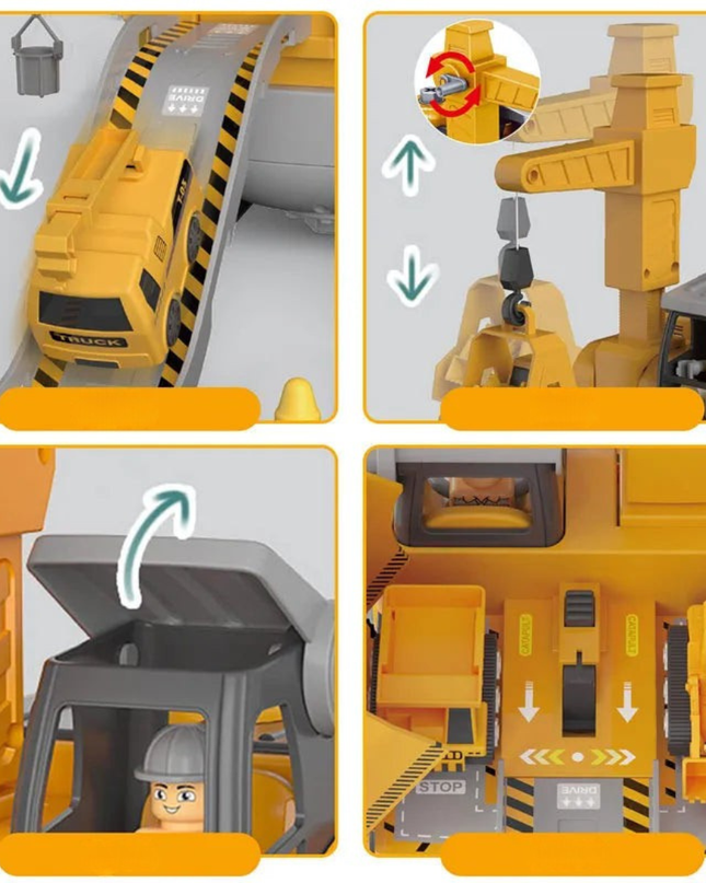 Edukacyjny zestaw do zabawy z pojazdami budowlanymi i śrubokrętem – interaktywna zabawka dla dzieci 4