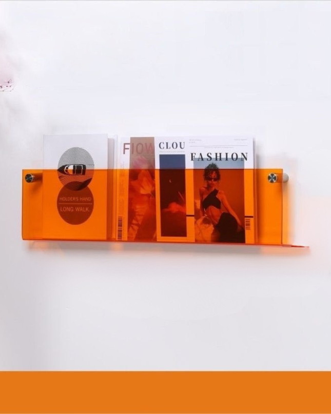 Ekologiczny Stojak na Czasopisma z Akrylu – Montowany na Ścianie, Stylowy i Funkcjonalny 0