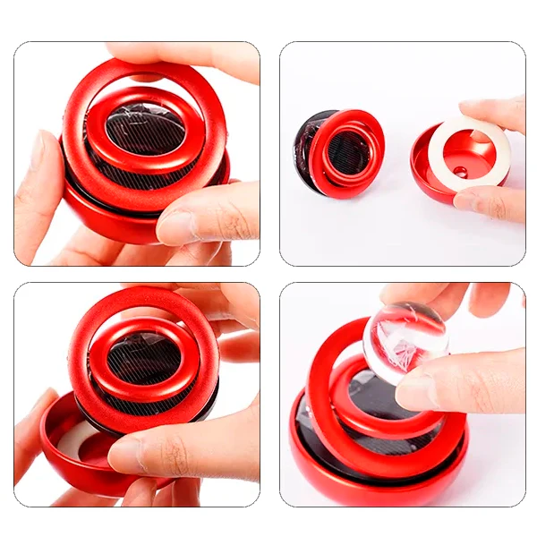 Ekologiczny odświeżacz powietrza do samochodu zasilany energią słoneczną, obracający się o 360 stopni – kompaktowy i stylowy design 2