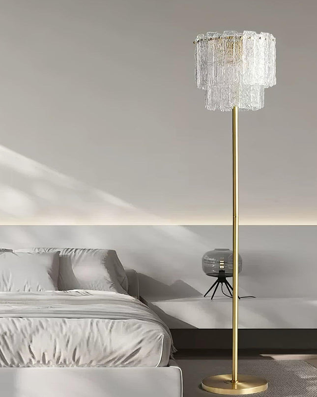 Elegancka Lampa Podłogowa Stojąca Złota z Szklanymi Kulami – Nowoczesny Design do Wnętrz, E14 LED 7