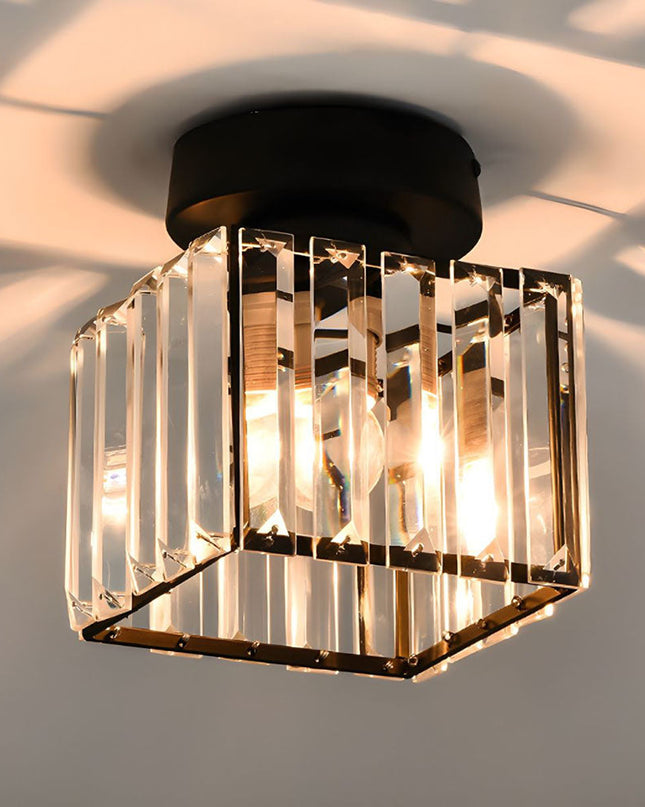 Elegancka Lampa Sufitowa Kilon z Kryształowym Kloszem i Mosiężną Oprawą – Idealna do Salonów i Sypialni 2