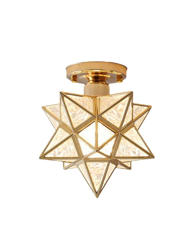 Elegancka Lampa Sufitowa w Kształcie Gwiazdy z Złotym Wykończeniem – Kompaktowa Lampa Sufitowa do Sypialni i Salonu 1