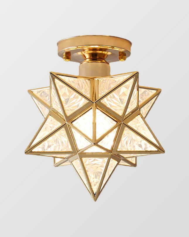 Elegancka Lampa Sufitowa w Kształcie Gwiazdy z Złotym Wykończeniem – Kompaktowa Lampa Sufitowa do Sypialni i Salonu 2