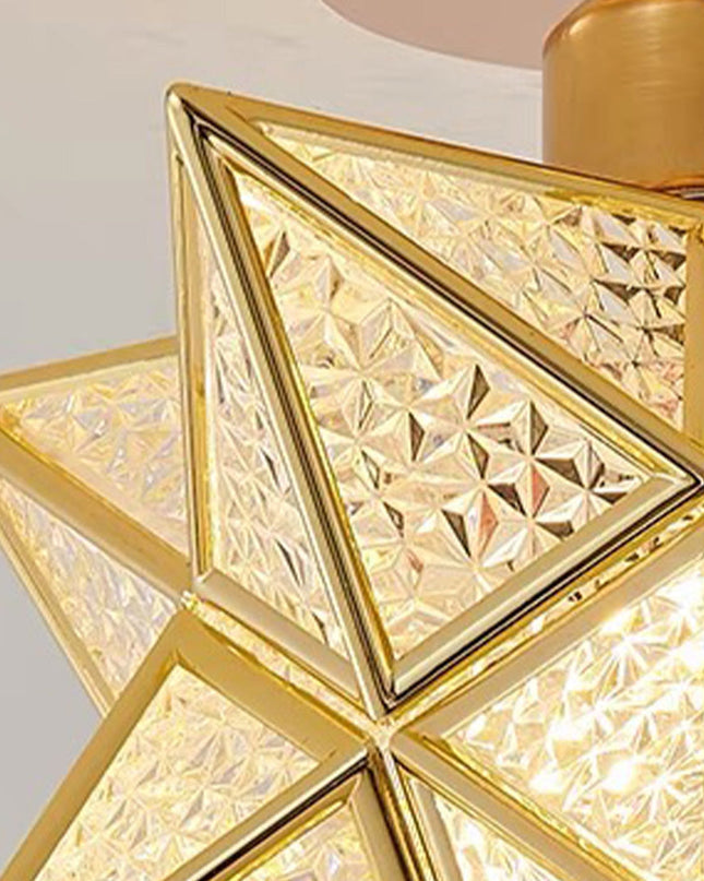 Elegancka Lampa Sufitowa w Kształcie Gwiazdy z Złotym Wykończeniem – Kompaktowa Lampa Sufitowa do Sypialni i Salonu 5