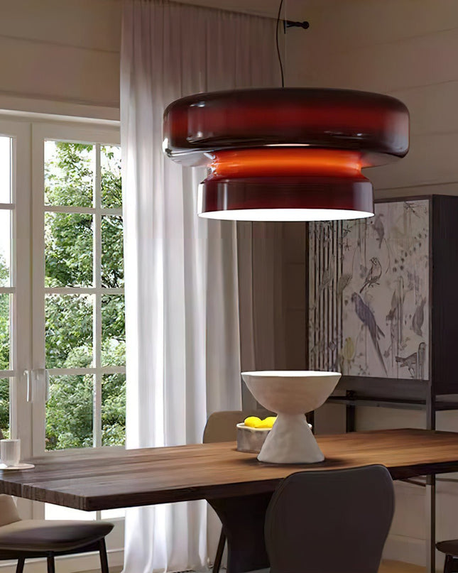 Elegancka Lampa Wisząca LED Retro z Regulacją Wysokości – Szklana i Metalowa, Idealna do Salonu i Jadalni 4