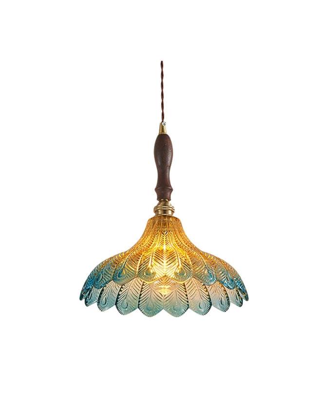 Elegancka Lampa Wisząca Vintage z Szklanym Kloszem – Niebieska, Przezroczysta, Idealna do Salonu i Nad Stół 1