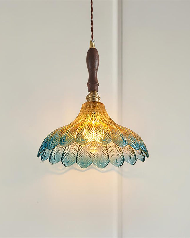 Elegancka Lampa Wisząca Vintage z Szklanym Kloszem – Niebieska, Przezroczysta, Idealna do Salonu i Nad Stół 8