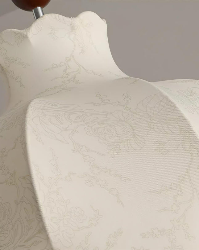 Elegancka Lampa Wisząca Vintage z Tkaniny i Drewnianymi Koralikami do Salonu i Jadalni – Lampa Nad Stół E26/E27 4