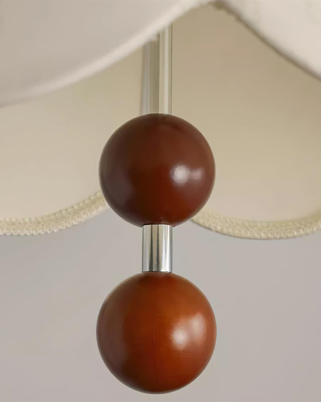 Elegancka Lampa Wisząca Vintage z Tkaniny i Drewnianymi Koralikami do Salonu i Jadalni – Lampa Nad Stół E26/E27 5