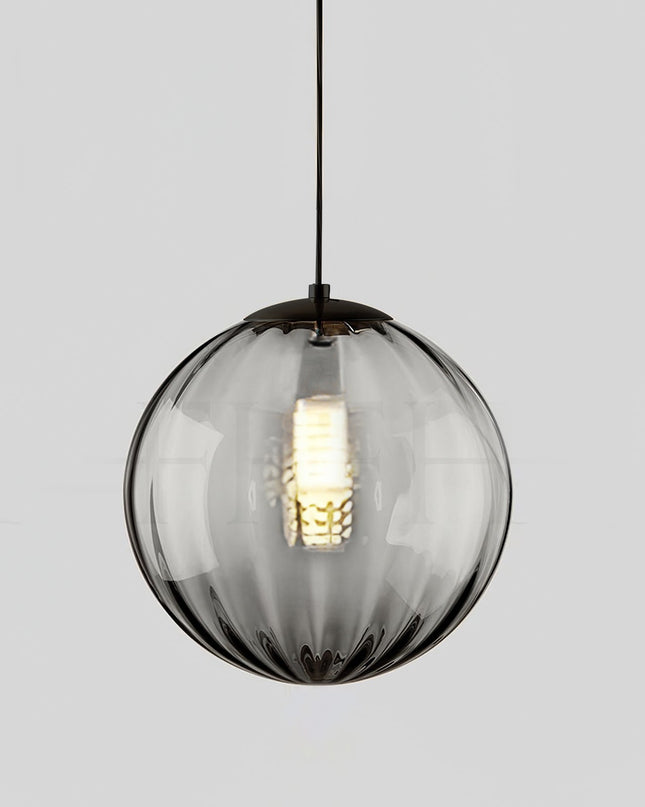 Elegancka Lampa Wisząca z Dmuchanego Szkła – Regulowana Wysokość, Nowoczesny Żyrandol do Salonu w Kolorach Wina Czerwonego, Granatowego i Dymnego Szarego 0