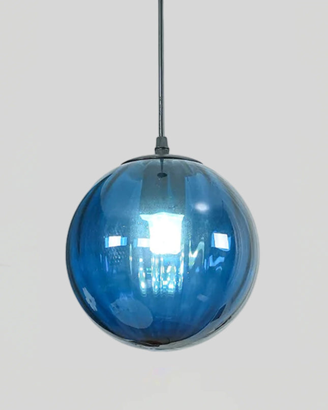 Elegancka Lampa Wisząca z Dmuchanego Szkła – Regulowana Wysokość, Nowoczesny Żyrandol do Salonu w Kolorach Wina Czerwonego, Granatowego i Dymnego Szarego 10