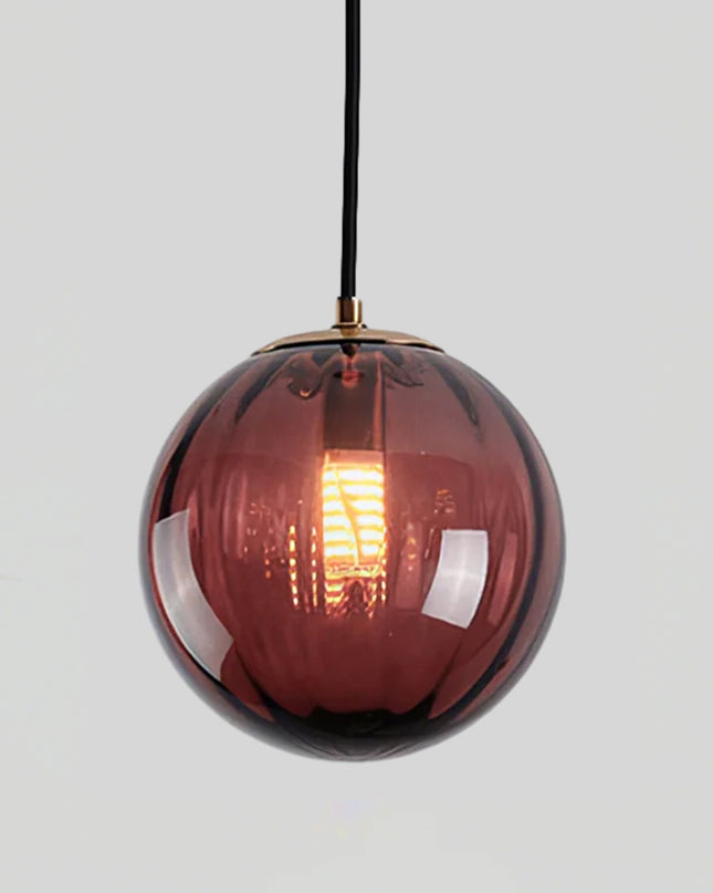 Elegancka Lampa Wisząca z Dmuchanego Szkła – Regulowana Wysokość, Nowoczesny Żyrandol do Salonu w Kolorach Wina Czerwonego, Granatowego i Dymnego Szarego 11