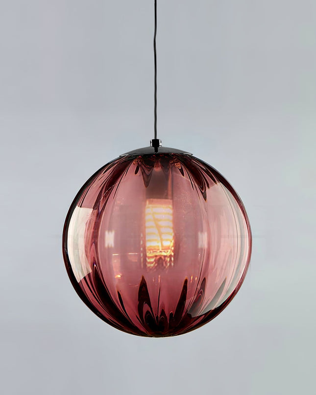 Elegancka Lampa Wisząca z Dmuchanego Szkła – Regulowana Wysokość, Nowoczesny Żyrandol do Salonu w Kolorach Wina Czerwonego, Granatowego i Dymnego Szarego 12