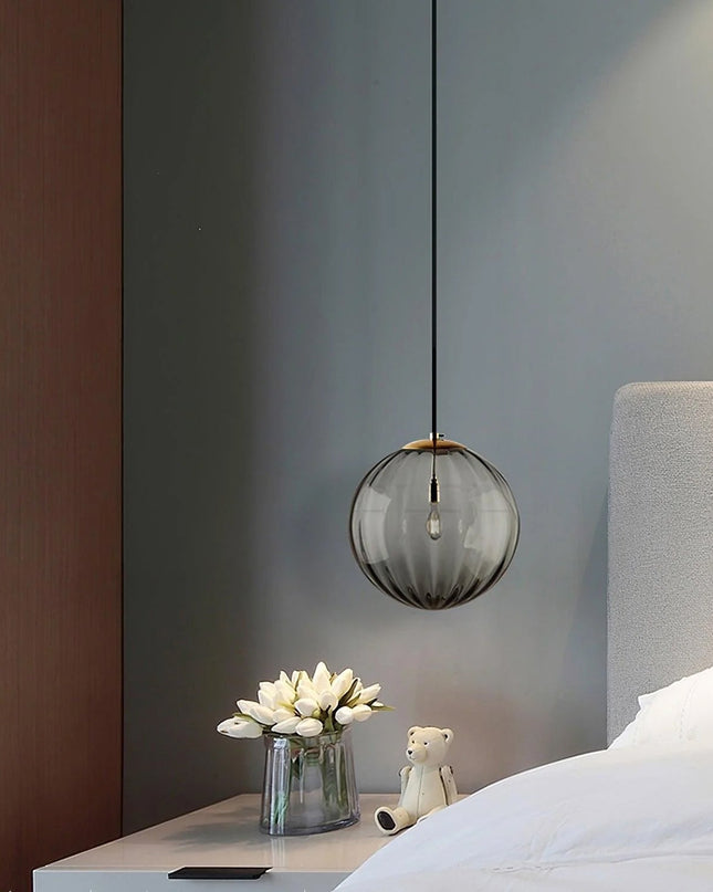 Elegancka Lampa Wisząca z Dmuchanego Szkła – Regulowana Wysokość, Nowoczesny Żyrandol do Salonu w Kolorach Wina Czerwonego, Granatowego i Dymnego Szarego 4