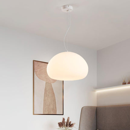 Elegancka Lampa Wisząca z Szkła – Steamed Bun, Ciepłe Światło, Regulowana Wysokość 1
