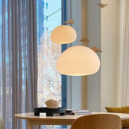 Elegancka Lampa Wisząca z Szkła – Steamed Bun, Ciepłe Światło, Regulowana Wysokość 3