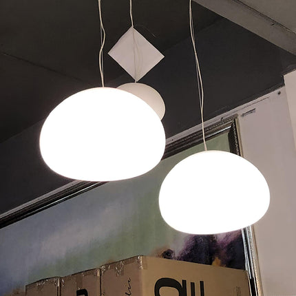 Elegancka Lampa Wisząca z Szkła – Steamed Bun, Ciepłe Światło, Regulowana Wysokość 4