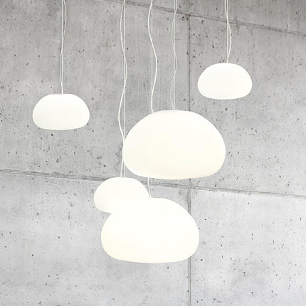 Elegancka Lampa Wisząca z Szkła – Steamed Bun, Ciepłe Światło, Regulowana Wysokość 5