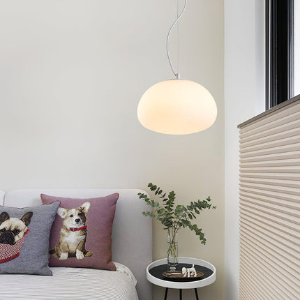 Elegancka Lampa Wisząca z Szkła – Steamed Bun, Ciepłe Światło, Regulowana Wysokość 7
