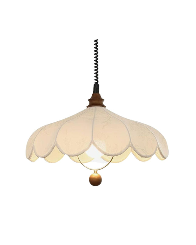 Elegancka Lampa Wisząca z Tkaniny, Regulowana Wysokość, Żyrandol do Salonów i Jadalni z Miękkim Blaskiem 1