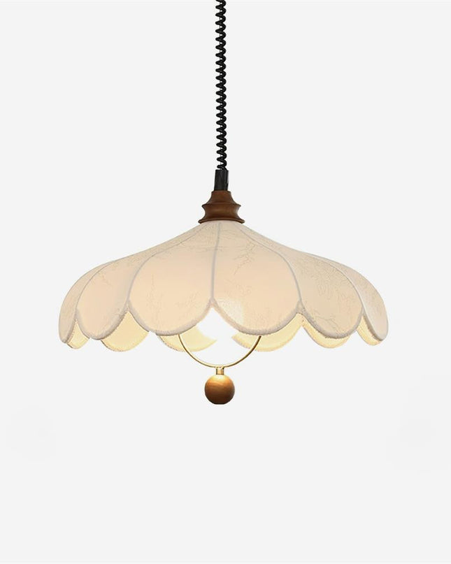 Elegancka Lampa Wisząca z Tkaniny, Regulowana Wysokość, Żyrandol do Salonów i Jadalni z Miękkim Blaskiem 2