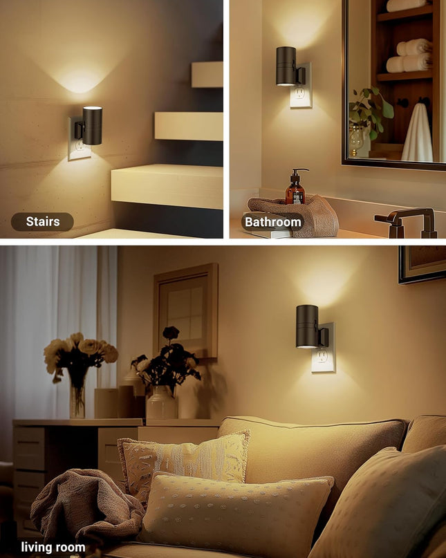 Elegancka Lampka Nocna LED z Funkcją Ściemniania i Czujnikiem Zmierzchu – Idealna do Sypialni i Dla Dzieci 3