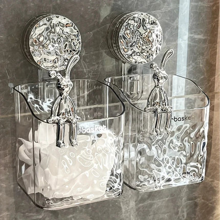 Elegancka Przezroczysta Półka Dekoracyjna do Łazienki i Kuchni – Łatwy Montaż, Wymiary 29.5 × 9.5 × 10.5 cm 2