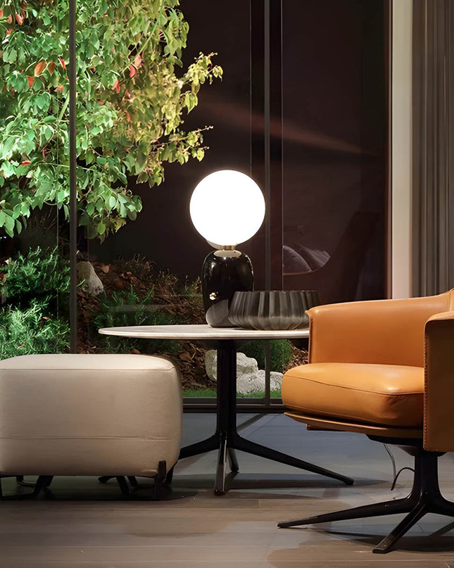 Elegancka Szklana Lampa Stołowa z Aluminium – Złote Wykończenie do Salonu i Sypialni 3