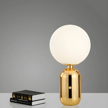 Elegancka Szklana Lampa Stołowa z Aluminium – Złote Wykończenie do Salonu i Sypialni 5