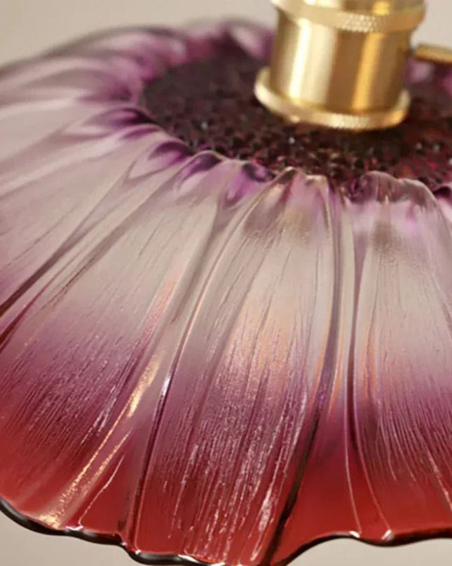 Elegancka Szklana Lampa Wisząca w Kształcie Kwiatu z Złotym Akcentem do Salonu – Dwa Rozmiary, Regulowana Długość Zawieszenia 6