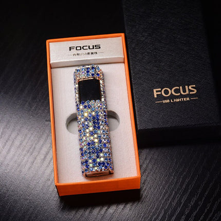 Elegancka Zapalniczka Akumulatorowa z Kryształkami – Kompaktowy Design i Ładowanie USB 13