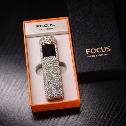 Elegancka Zapalniczka Elektryczna z Rhinestone – Stylowe Akcesorium Akumulatorowe z Ładowaniem USB, Kompaktowa i Lekka 11