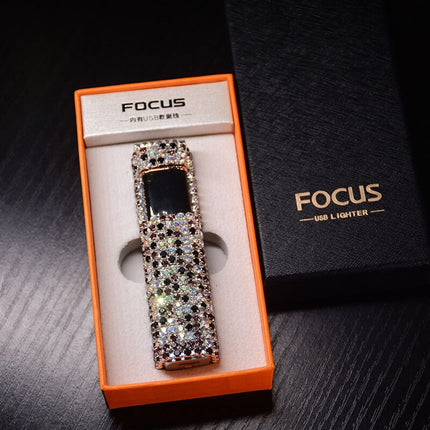 Elegancka Zapalniczka Elektryczna z Rhinestone – Stylowe Akcesorium Akumulatorowe z Ładowaniem USB, Kompaktowa i Lekka 13
