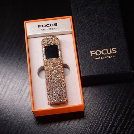 Elegancka Zapalniczka Elektryczna z Rhinestone – Stylowe Akcesorium Akumulatorowe z Ładowaniem USB, Kompaktowa i Lekka 6
