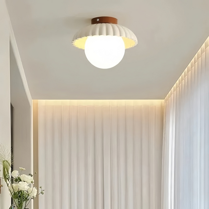 Elegancka Żelazna Lampa Sufitowa z Kremowym Kloszem w Kształcie Pąka – Lampy Sufitowe Wiszące do Korytarza 7