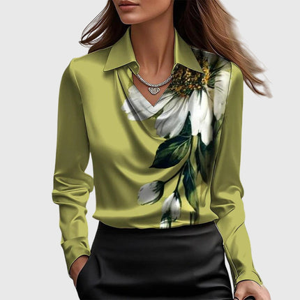 Elegancka bluzka z pochlebnym drapowaniem i zwiewnym krojem dla kobiet - Luxe Shine Versatile Style 6
