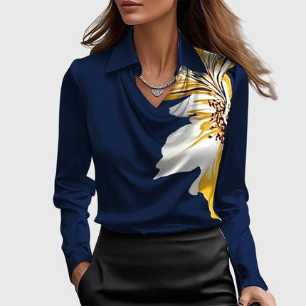Elegancka bluzka z pochlebnym drapowaniem i zwiewnym krojem dla kobiet - Luxe Shine Versatile Style 7