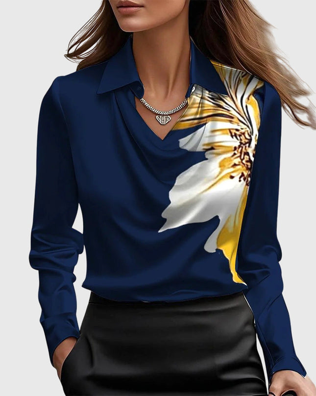 Elegancka bluzka z pochlebnym drapowaniem i zwiewnym krojem dla kobiet - Luxe Shine Versatile Style 7