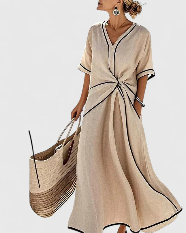 Elegancka letnia sukienka w pionowe paski – lekka i przewiewna 2