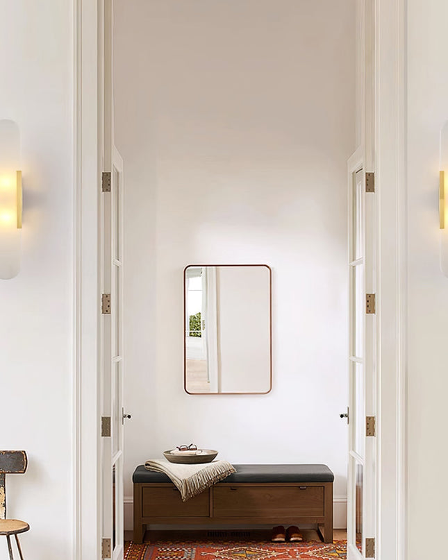 Elegancki Kinkiet Ścienny Alabastrowy z Mosiężnymi Akcentami – Nowoczesny Design do Sypialni i Salonu 5