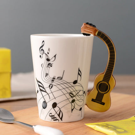 Elegancki Kubek Ceramiczny 12 Uncji z Ilustracjami Instrumentów Muzycznych – Stylowy Ceramiczny Kubek dla Miłośników Muzyki 11