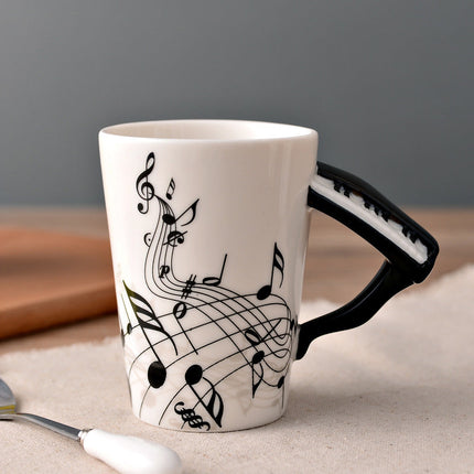 Elegancki Kubek Ceramiczny 12 Uncji z Ilustracjami Instrumentów Muzycznych – Stylowy Ceramiczny Kubek dla Miłośników Muzyki 13