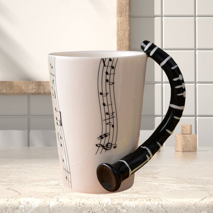Elegancki Kubek Ceramiczny 12 Uncji z Ilustracjami Instrumentów Muzycznych – Stylowy Ceramiczny Kubek dla Miłośników Muzyki 6